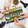 thumbnail image 5 of Greek Key Cutting Board, NeoClassical Borders Composition Meander Pattern and Flowers Waves, Decorative Tempered Glass Cutting and Serving Board, Small Size, Marigold Black White, by Ambesonne, 5 of 5