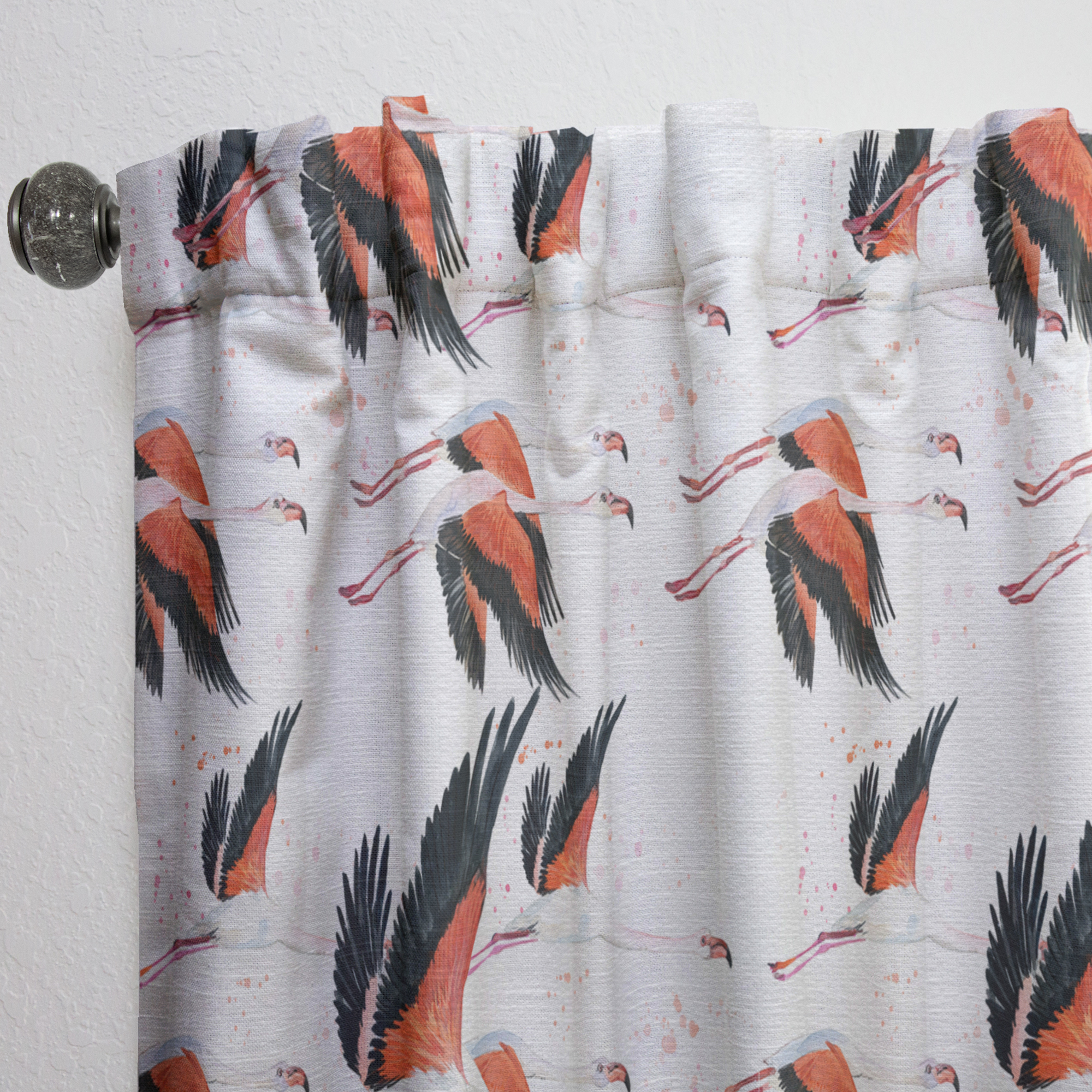 Designart 'Flamingo Tropical Collage' Animals Curtain Panel