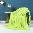 thumbnail image 2 of Queen Size Blanket Soft Warm Polyester Throw, All Season Bed Couch Cover for Adults, Solid Color Home Decor Gift Green, 2 of 9