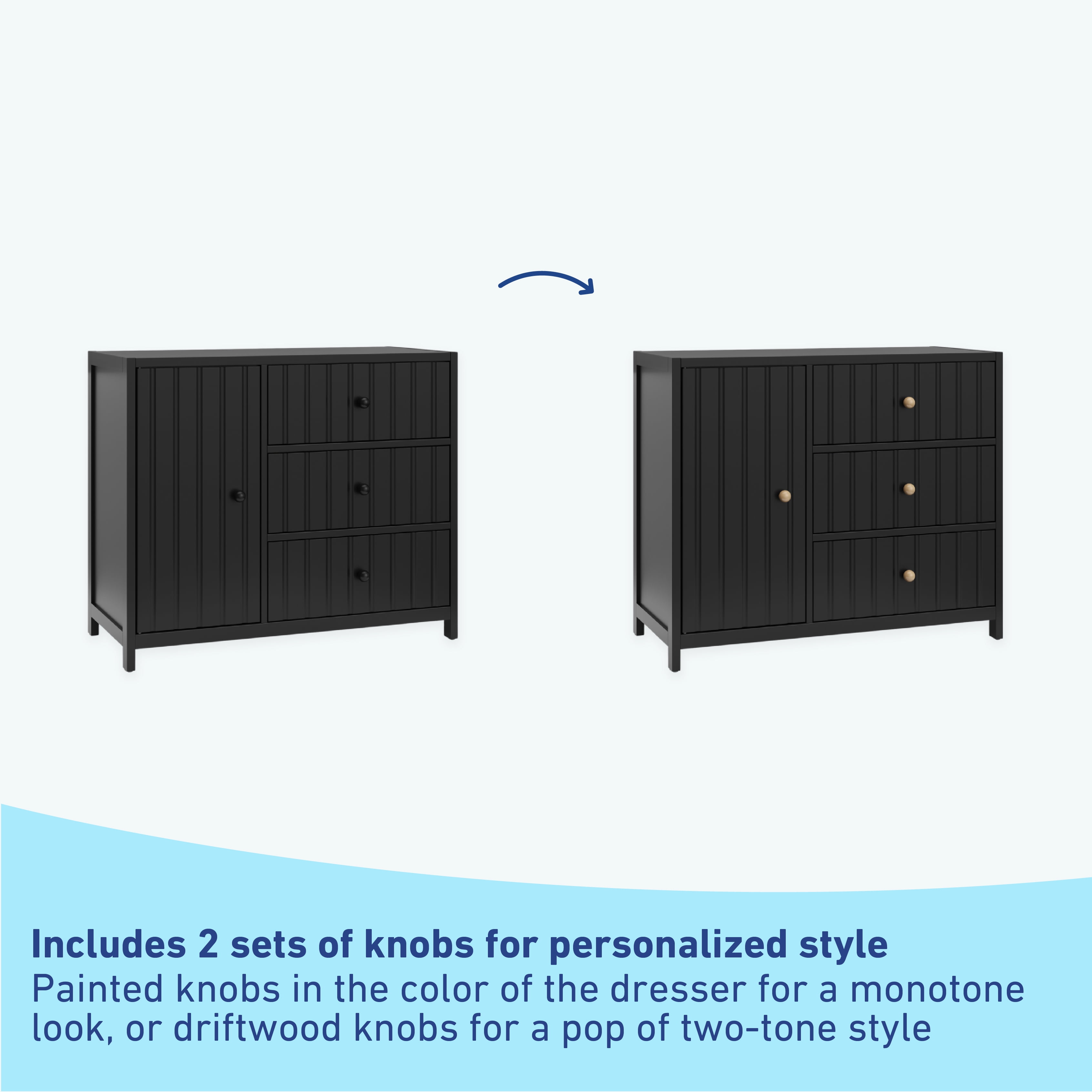 Graco Teddi 3 Drawer Nursery Combo Dresser, Black