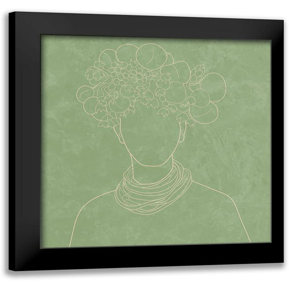 Balbuena, Sabrina 12x12 Black Modern Framed Museum Art Print Titled - Africa Live Collection African Man Green Version