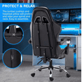thumbnail image 2 of Silla gaming de Ergonómica VBELL Reclinable,  masaje lumbar con USB, reposapiés retráctil, ajustable, 2 of 6
