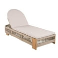 thumbnail image 3 of Christopher Knight Home Adjustable Outdoor Wood Chaise Lounge with Cushion, Rope Accent, Beige, 3 of 13
