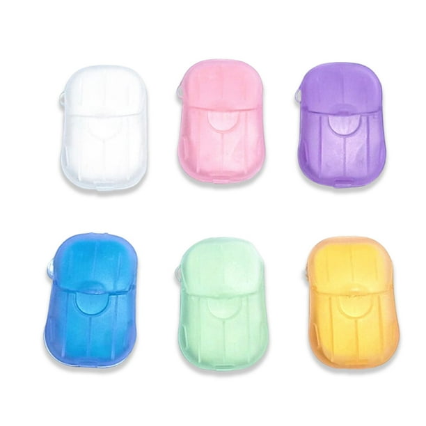 Bewildely 20 Pieces Temporary Scented Slice Sheets Tablet Hand Box Camping Supply Soap Plastic Natural with Washing Fragrance Sanitary Type3 NO3