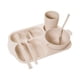 thumbnail image 1 of Inteprter 6 unids/set niños de cena dividido tazón taza escuela estudiantes vajilla compartimentos vajilla bandeja tenedor palillos Mostrada Beige, 1 of 6