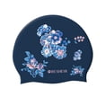 thumbnail image 4 of Gorro de baño de silicona gorro de baño sombreros flexibles para mantener el cabello seco sombrero de natación para adultos Azul, 4 of 8
