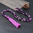 thumbnail image 4 of 108 Beads Prayer Necklace Natural Green Stripe Onyx Stone Buddhist Buddha Bead Mala Necklace Women Men Jewelry, 4 of 8