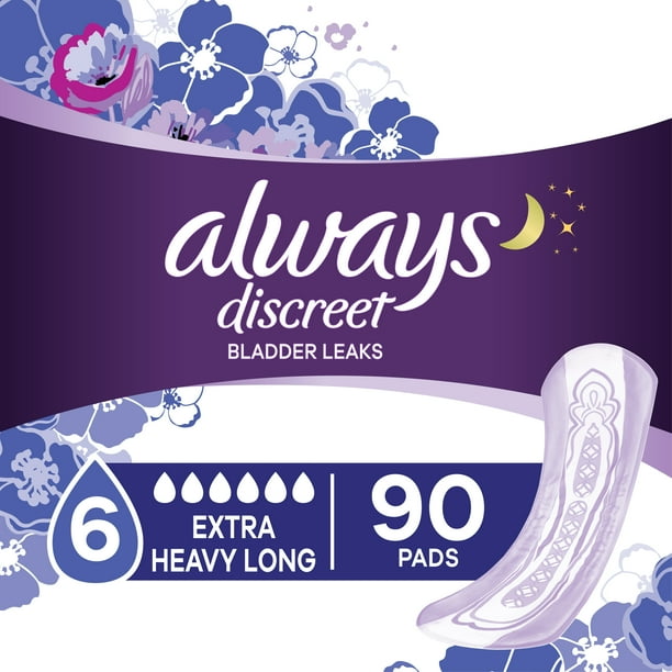 Always Discreet Extra Heavy Incontinence Pads, Long Length, 90 ct Always Discreet Extra Heavy Incontinence Pads, Long Length, 90 ct