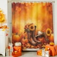 thumbnail image 4 of Shower Curtain 66"W x 72"L Western Thanksgiving Boots Pumpkin Maple Leaves Fabric Shower Curtains Set with Hooks Water Repellent Bathroom Curtains Machine Washable Bathroom Accessories, 4 of 6