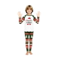 thumbnail image 3 of Yuaguia Family Matching Christmas Pajamas Set, Long Sleeve Raglan Top and Pants Holiday Sleepwear, Green Festive Loungewear, Xmas Gifts Pjs for Party Photo, Kids 2 Years, 3 of 7