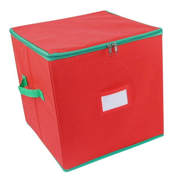 64 Rejilla Adorno navideño Caja de almacenamiento Contenedor Titular Protector Plegable Divisores duraderos Estuche Tela no tejida para Navidad Casa Yuyangstore contenedor de almacenamiento