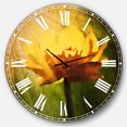 thumbnail image 1 of Designart 'Large Yellow Flower in Spotlight' Traditional wall clock, 1 of 6