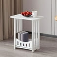 thumbnail image 6 of Honeeladyy Mini End Table, Small Side Table, Nightstand with 2-Layer Storage Shelves, Sofa Table for Small Spaces, Living Room, Bedroom, Stable Frame, Easy Assembly, 15.75x12.6x8.66in, White, 6 of 6