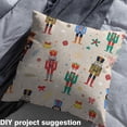 thumbnail image 2 of Homewish Vintage Nutcracker Soldier Fabric by the Yard 1 Yard，Christmas Bell Kawaii Bowknot Home Decor Fabric by the Yard,Light Brown Sewing Fabric For Girls,,Microfiber Bedroom Decor, 2 of 6