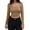 -Brown, variant on Women's Long Sleeve Crop Top Ribbed Slim Fitted Casual Tight Fitting T Shirt Tops shirts for women womens shirts Brown + S
