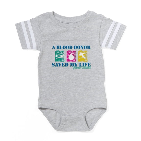 CafePress - Blood Donor Saved Cl - Cute Infant Baby Football Bodysuit