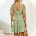 thumbnail image 7 of XuJwPNcy Summer Dresses for Women Casual V Neck Sleeveless Mini Dress Tie Shoulder Tiered Ruffle Short Sundresses, 7 of 7