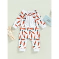 thumbnail image 3 of Jxzom Baby Girl Boy Easter Outfit Carrot Print Zipper Onesie Bunny Ear Hooded Romper Jumpsuit My First Easter Outfit, 3 of 7