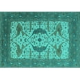 thumbnail image 1 of Ahgly Company Indoor Rectangle Oriental Turquoise Blue Industrial Area Rugs, 4' x 6', 1 of 4