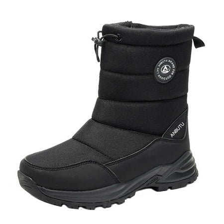 

XINSHIDE Shoes Winter Mens Velvet Thick Rubber Sole Plush Warm And Comfortable Snow Boots Cotton Boots Shoes For Men