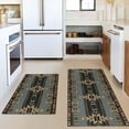 thumbnail image 4 of Southwestern Country Tribe Kitchen Rugs and Mats Set of 2,Rio Grande Ebony Kitchen Decor Rubber Backing Non-Slip Absorbent Kitchen Mats for Sink,Waterproof Runner Rug for Laundry Room, 4 of 6
