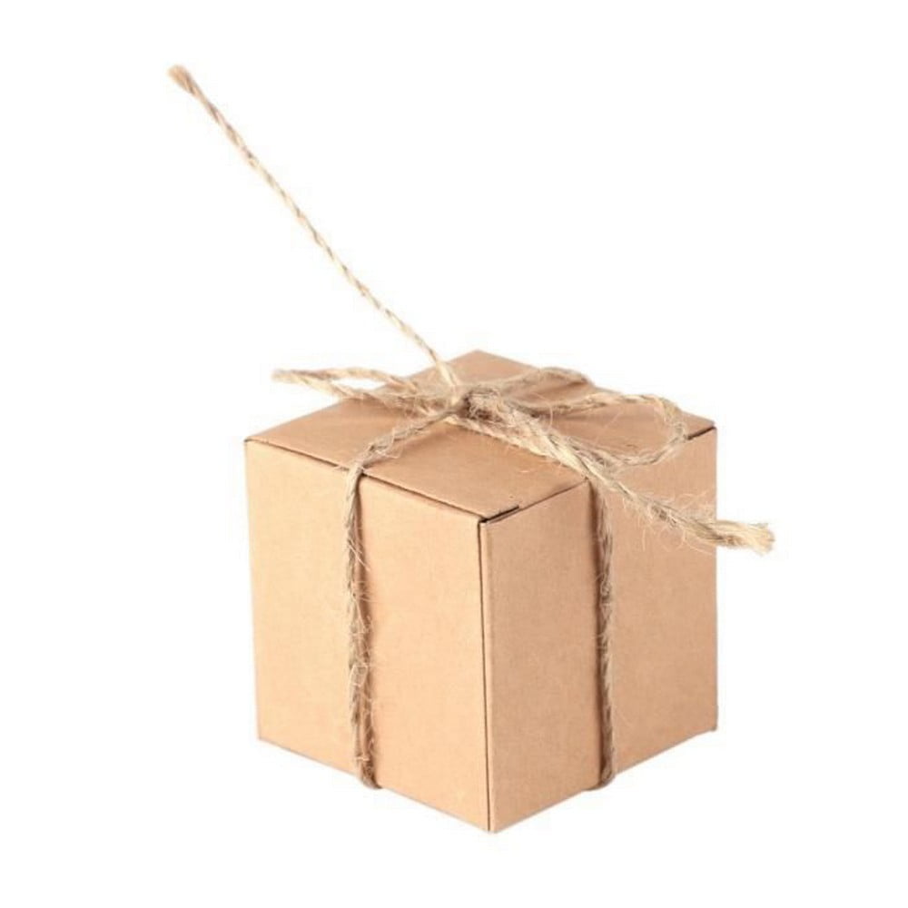 Kraft Paper Box 50Pcs Brown Kraft Paper Square Wedding Favor Candy