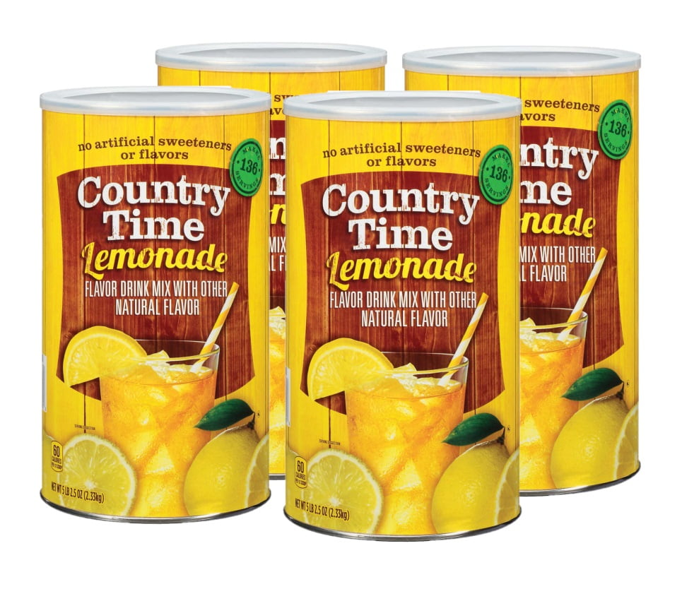 4 Pack Country Time Drink Mix, Lemonade, 82.5 oz