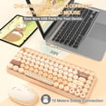 thumbnail image 4 of AJAZZ 308i Color Gradient Wireless Keyboard and Mouse Set, Retro Typewriter Keyboard with Cute Theme Round Keycaps for Mac/Windows/PC/Laptop-Orange set, 4 of 9