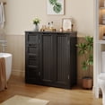 thumbnail image 3 of Pantry Storage Cabinet, Asofer Kitchen Side Storage Organizer with 4 Drawers & Doors & Adjustable Shelves, for Living Room, Kitchen,Entryway, 3 of 9