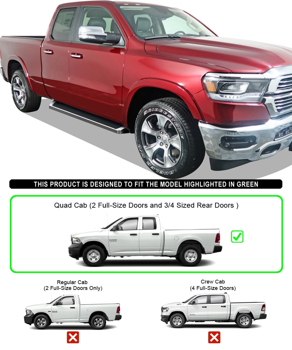 APS Running Boards Style Compatible with Ram 1500 2019-2025 Quad Cab for New Body Style Only (Exclude 19-24 Ram 1500 Classic) (Nerf Bars Side Steps Side Bars)