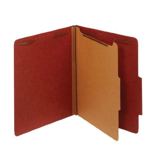 Pendaflex, PFX23775R, 1-Divider Pressboard Classification Folders, 10 / Box, Red
