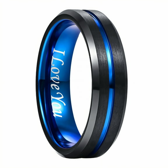 DESIGNICE Tungsten Rings for Men,Clear Outlines Mens Tungsten Wedding Bands,Silky Skin Feel Mens Rings