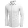 thumbnail image 7 of COOFANDY Men's Casual Shirt Long Sleeve Beach Shirt Slim Fit Shirt for Men Beach Summer Wedding Shirt, 7 of 7