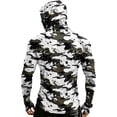 thumbnail image 3 of Men's UPF 50+ Cooling Compression Hoodie, Long Sleeve Muscle Rash Guard Fishing Shirt with Integrated Face Mask Lightweight Summer Outdoor Tops, 3 of 6
