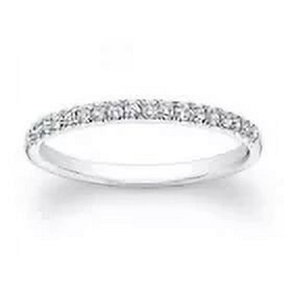 14k White Gold Plated 1Ct Round Lab Created Diamond Half Eternity Wedding Band