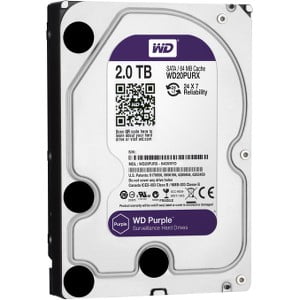 WD Purple 2TB Surveillance Hard Disk Drive - 5400 RPM Class SATA 6 Gb/s 64MB Cache 3.5 Inch - WD20PURX [Old