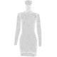 thumbnail image 1 of VISgogo Vestidos ajustados para mujer Diseño de malla transparente Mangas largas con protector facial Vestidos de lentejuelas brillantes VISgogo moda, 1 of 5