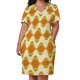 thumbnail image 3 of Retro Psychedelic Wavy Pattern in Orange Yellow Olive Loose Pocket Dress Party dresses for women Women's summer skirt, 3 of 7