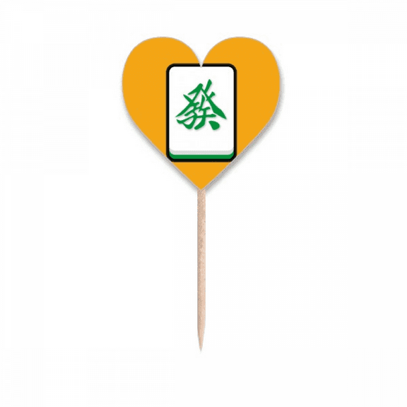 Get Rich Get Rich Mahjong Toothpick Flags Heart Lable Cupcake Picks