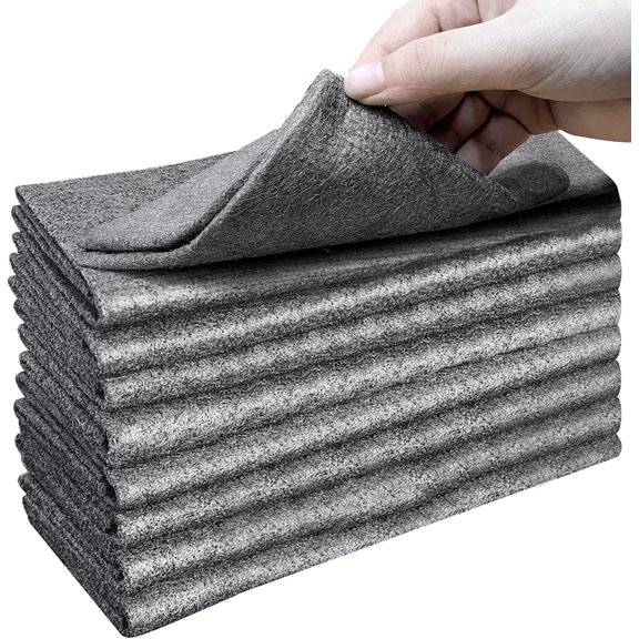 Thickened Magic Cleaning Cloth,8 Pcs Lint Free Cloth,Reusable Microfiber Cleaning Rag for Windows,Mirror,Glass,Car,Gray
