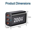 thumbnail image 2 of BALoFI Estación de Carga USB C de 200W, Bloque Charger Rápido GaN III de 6 Puertos, Adaptador Charger Laptop para Laptop PD 100W Compatible con MacBook Pro/Air, Dell, Galaxy S25, iPad, Steam Deck, 2 of 7