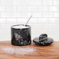 thumbnail image 2 of Radicaln Marble Salt Cellar with Lid and Spoon 4 inch Black Handmade Small Seasoning Containers - Decorative Spice Jars, Sugar Bowl with Spoon & Flaky Salt Dish for Kitchen Countertop Storage, 2 of 7