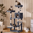 thumbnail image 3 of Alden Design 59" Cat Tree with Condo and Scratching Post Tower, Dark Gray, 3 of 9