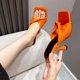 thumbnail image 2 of Sandalias novedad de verano de piel sintética para mujer, zapatos de tacón alto con punta abierta, de alta calidad, antiarrugas, 2 of 5