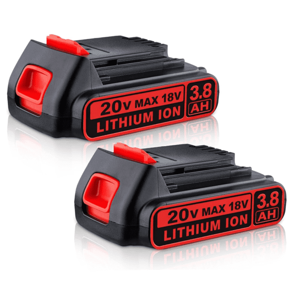 Upgrade 2 Packs with 20V 3.8Ah Replacement Battery for Black & Decker LBXR20 Replacement Battery BDL1805 LB20 LBX20 LBX4020 Wireless Power Tool Series to Extend Usage Time