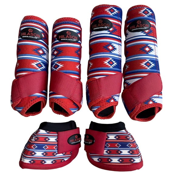 M Hilason Horse Medicine No Turn Bell Boots Sports Front Rear Hind Leg Protective