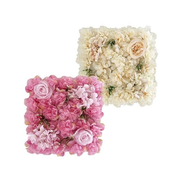2 paneles de flores artificiales rosas para decoración del hogar de bodas color champán champán rosa oscuro