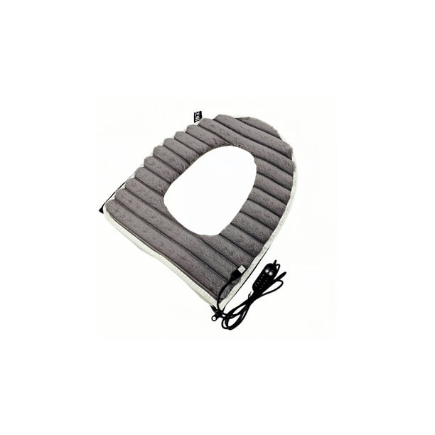 Cubierta Del Asiento Del Inodoro Usb Control de Temperatura de Invierno Calefacción Del Asiento Del Inodoro de Piel de Conejo, Cubierta Del Asiento Del Inodoro Lavable para el Hogar, Termostato de Cal
