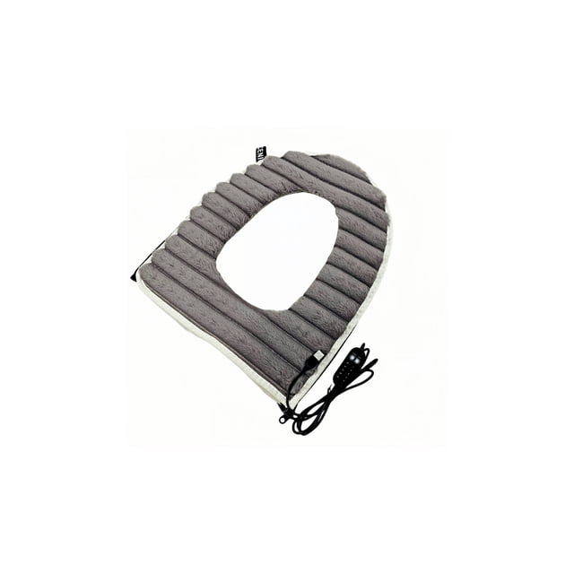 Cubierta Del Asiento Del Inodoro Usb Control de Temperatura de Invierno Calefacción Del Asiento Del Inodoro de Piel de Conejo, Cubierta Del Asiento Del Inodoro Lavable para el Hogar, Termostato de Cal