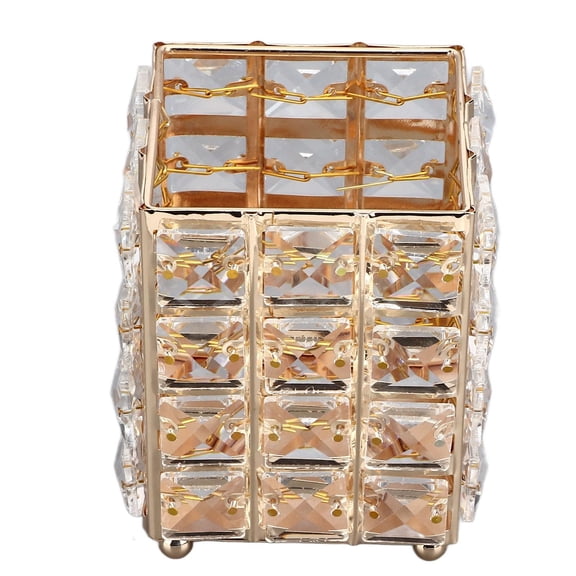 Suodoka Elegant Crystal Jewelry Storage Box – 8x8x11.5 cm Square Organizer for Earrings, Rings & Trinkets, Gold‑Trimmed, Gift‑Ready Home Décor